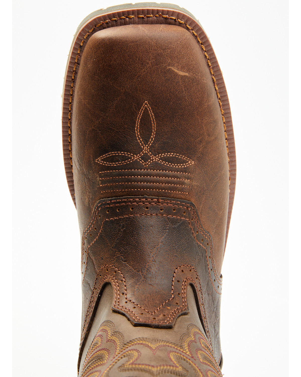 Image #6 - Double H Men's 11" Domestic I.C.E.™ Saddle Vamp Performance Western Boots - Broad Square Toe, Beige, hi-res