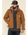 Image #1 - Carhartt Men's Washed Duck Sherpa Lined Hooded Work Jacket, Brown, hi-res