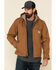 Image #1 - Carhartt Men's Washed Duck Sherpa Lined Hooded Work Jacket , Brown, hi-res