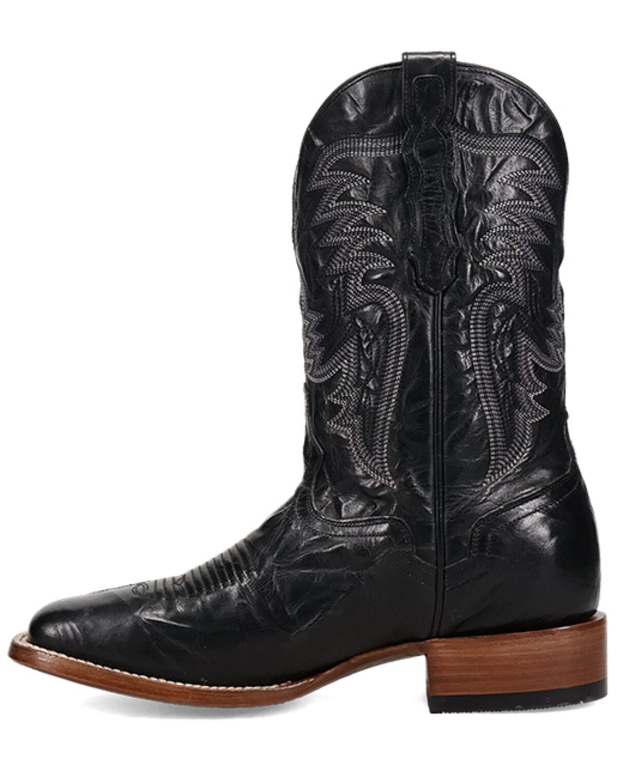 Image #3 - El Dorado Men's Crunch Western Boots - Broad Square Toe, Black, hi-res
