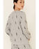 PJ Salvage Women's Stormy Monday Bolt Print Long Sleeve Top , Heather Grey, hi-res