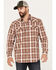 Image #2 - Moonshine Spirit Men's Rusty Gate Plaid Print Snap Western Shirt , Rust Copper, hi-res