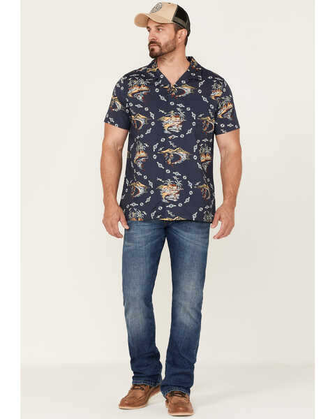 Image #2 - Pendleton Men's Hula Girl Tropical Print Short Sleeve Button-Down Western Shirt , Blue, hi-res
