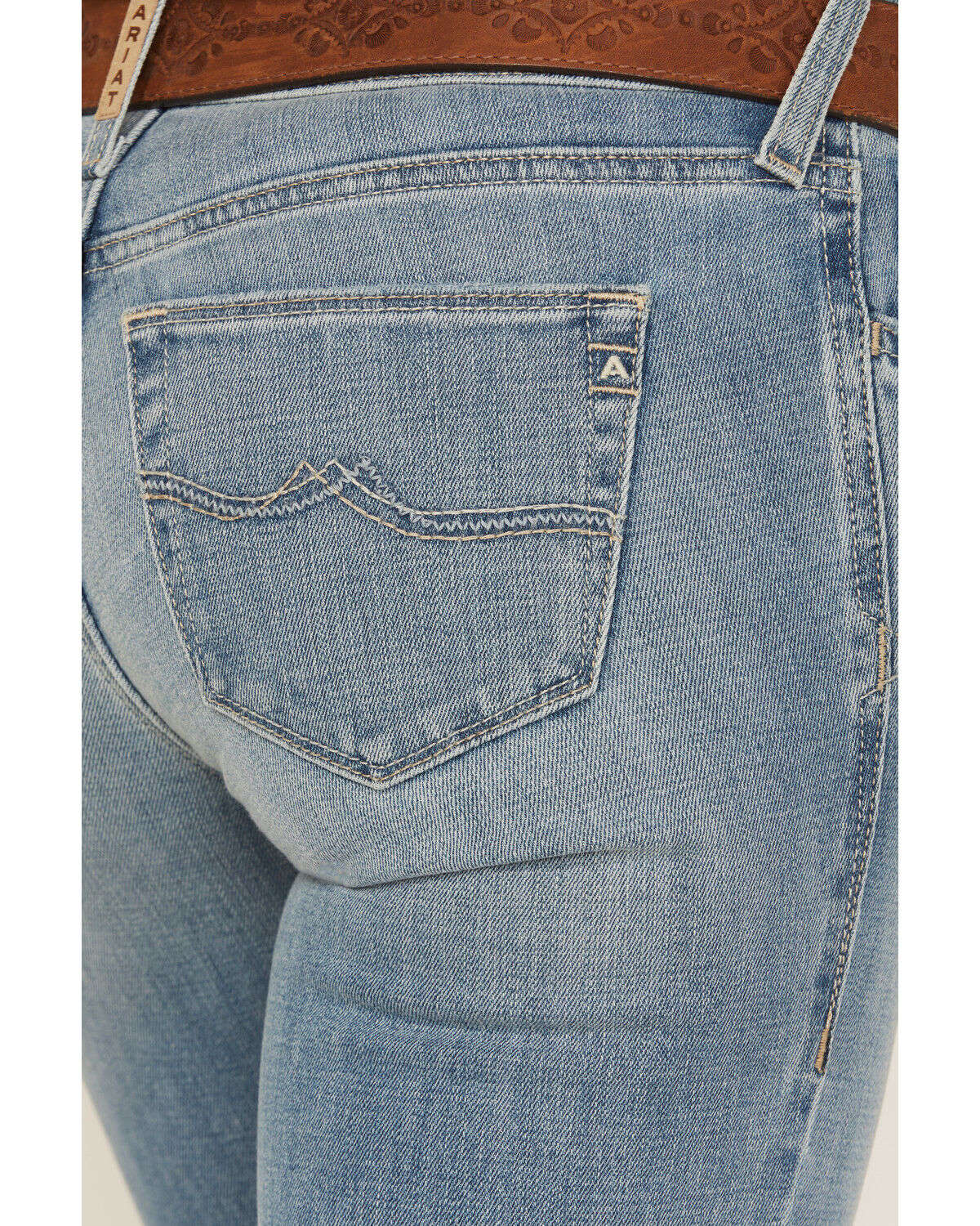 Image #2 - Ariat Women's Zoe Medium Wash Mid Rise Trouser Stretch Denim Jeans, Medium Wash, hi-res