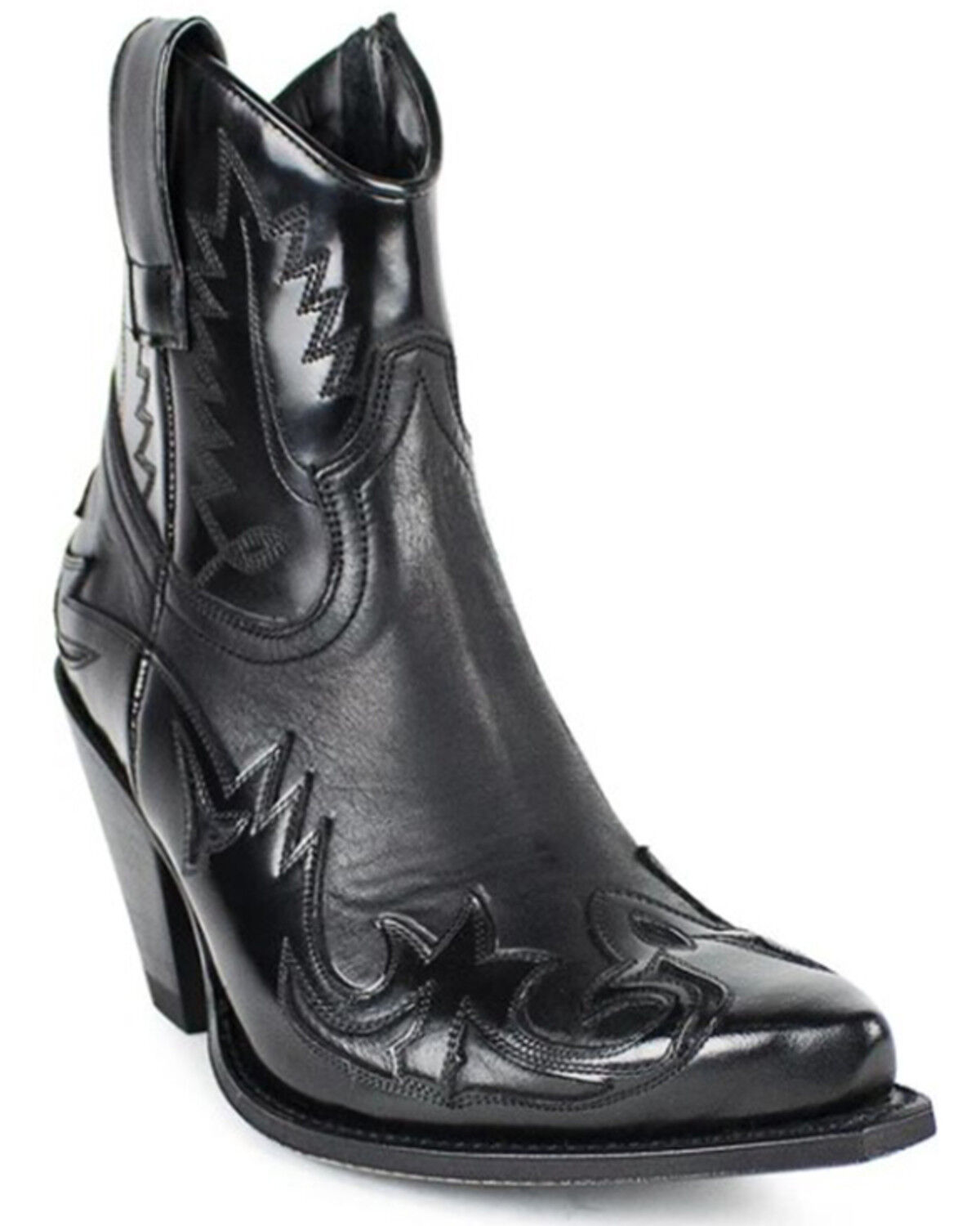 Image #1 - Sendra Women's Gabby Western Booties - Snip Toe, Black, hi-res