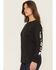 Image #2 - Carhartt Women's Loose Fit Heavyweight Long Sleeve Logo Graphic Work Tee, Black, hi-res