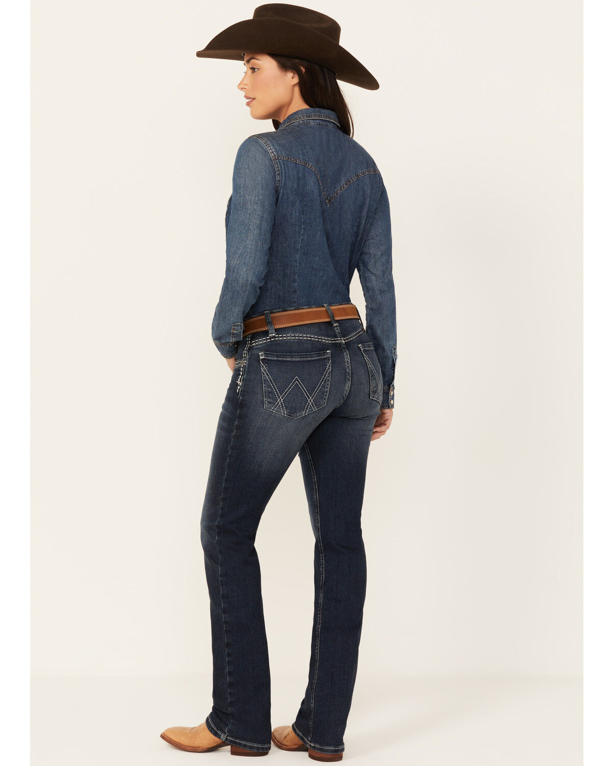 Image #1 - Wrangler Women's Shiloh Dark Wash Low Rise Bootcut Ultimate Riding Jeans, Dark Wash, hi-res