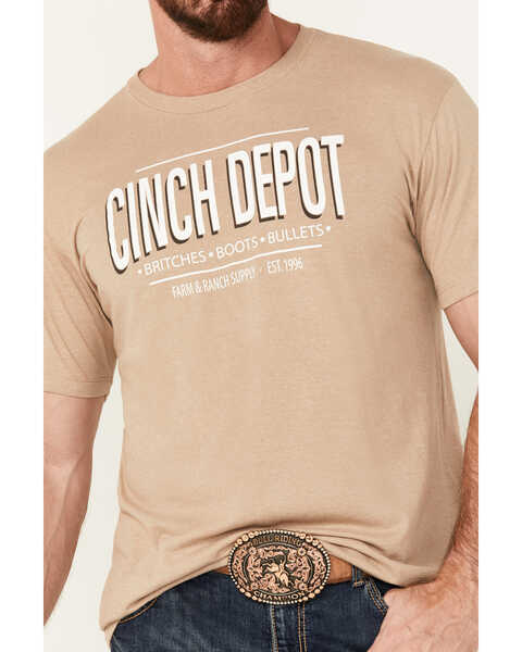 Image #3 - Cinch Men's Depot Short Sleeve Graphic T-Shirt, Sand, hi-res