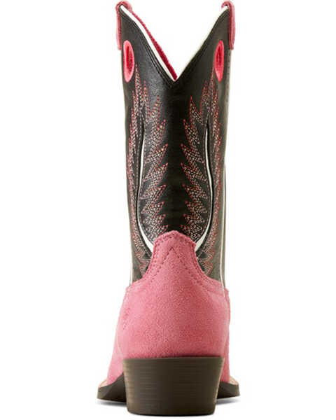 Image #3 - Ariat Girls' Futurity Fort Worth Roughout Western Boots - Broad Square Toe , Pink, hi-res