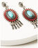 Image #3 - Idyllwind Women's Bella Strada Antique Concho Drop Earrings , Red, hi-res