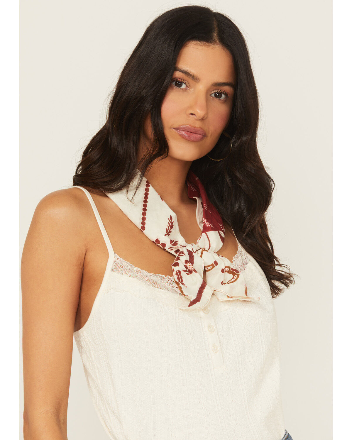 Image #1 - Shyanne Women's Penelope Patchwork Bandana, Red, hi-res