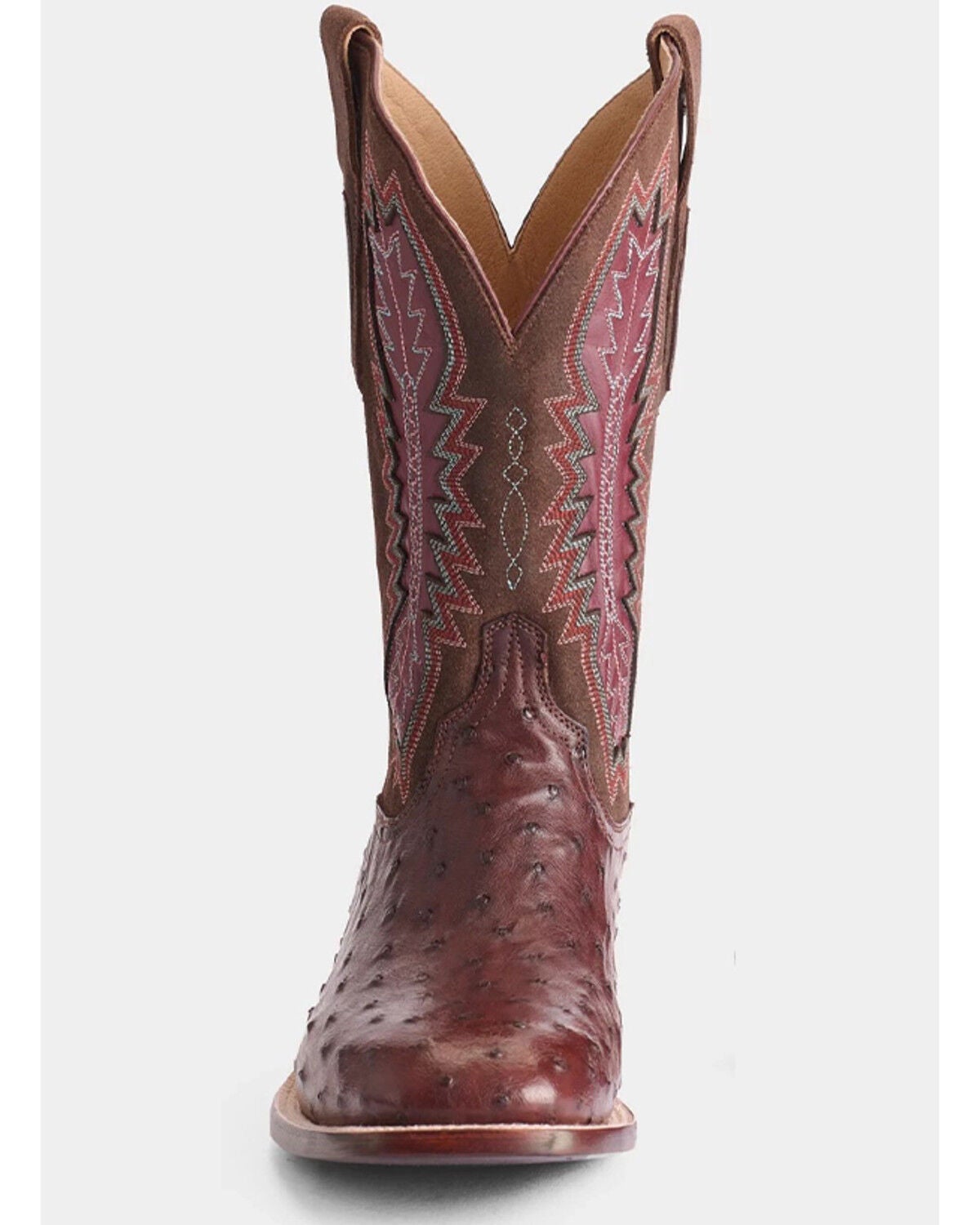 Image #2 - Lucchese Men's Roscoe Exotic Full Quill Ostrich Suede Western Boots - Broad Square Toe, Brown, hi-res