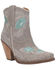 Image #1 - Dingo Women's Tootsie Floral Embroidered Western Fashion Booties - Snip Toe , Grey, hi-res