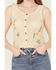 Image #3 - Rock & Roll Denim Women's Crochet Floral Tank, Natural, hi-res