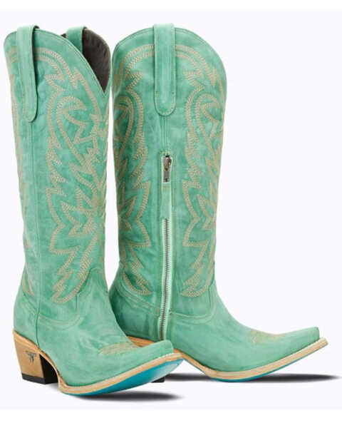 Image #1 - Lane Women's Smokeshow Tall Western Boots - Snip Toe, Turquoise, hi-res