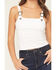 Image #3 - Rock & Roll Denim Women's Buckle Tank Top, White, hi-res