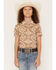 Image #1 - RANK 45&reg; Boys' Southwestern Print Short Sleeve Button-Down Polo Shirt, Tan, hi-res