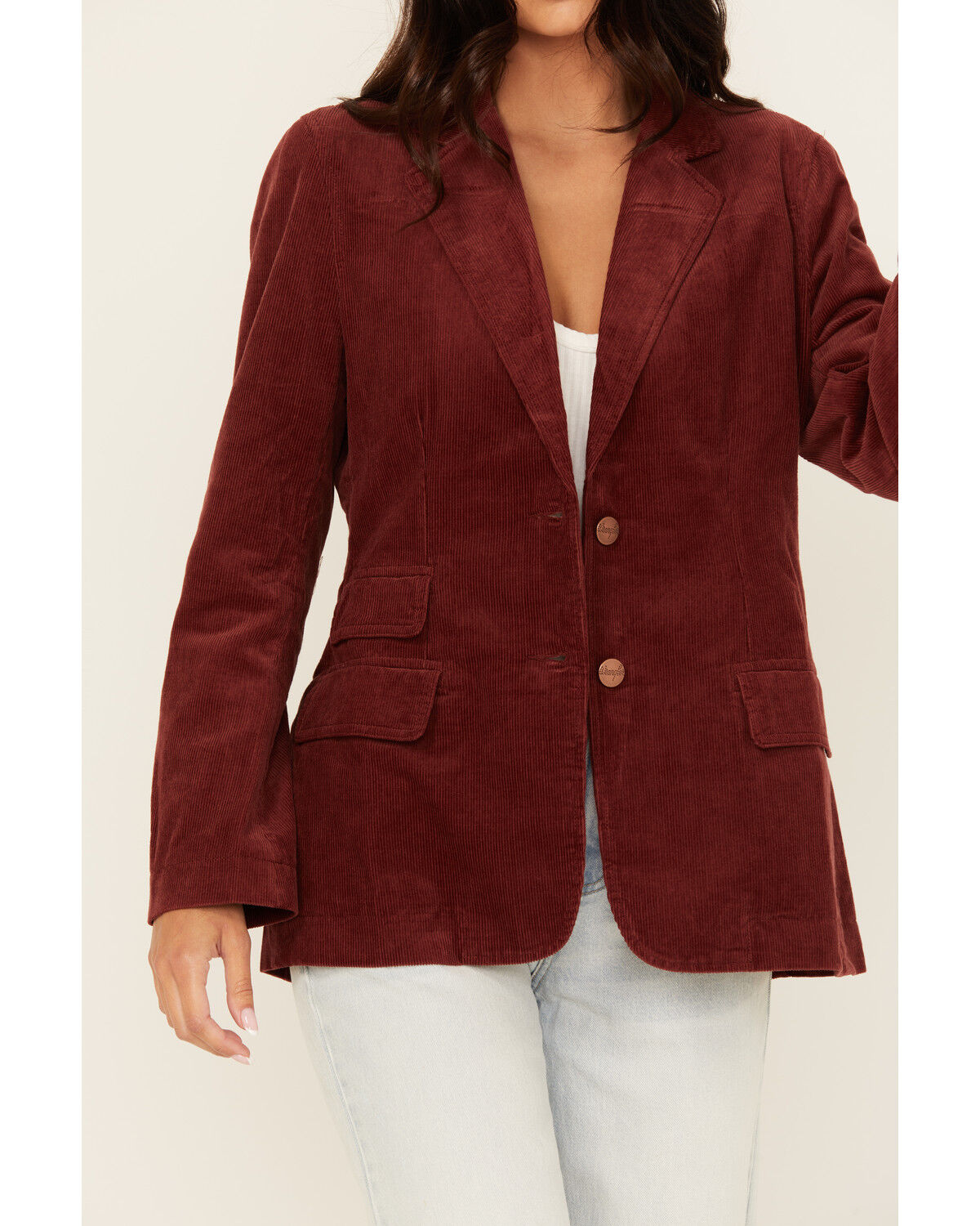 Image #3 - Wrangler Women's Corduroy Blazer, Red, hi-res