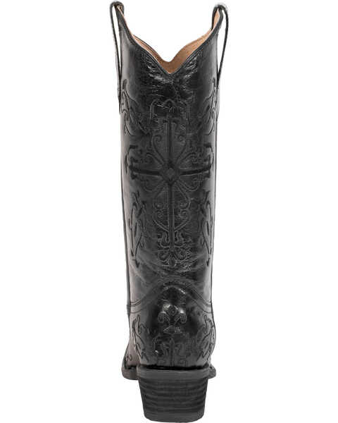 Image #6 - Circle G Women's Cross Embroidered Western Boots - Snip Toe, Black, hi-res