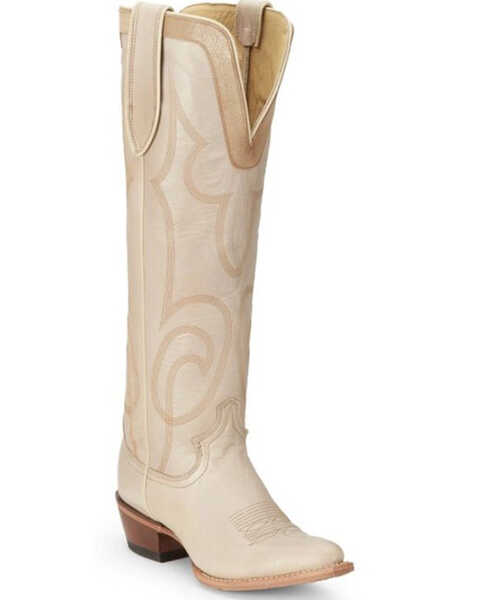 Justin Women's Verlie Vintage Tall Western Boots - Snip Toe , Cream, hi-res
