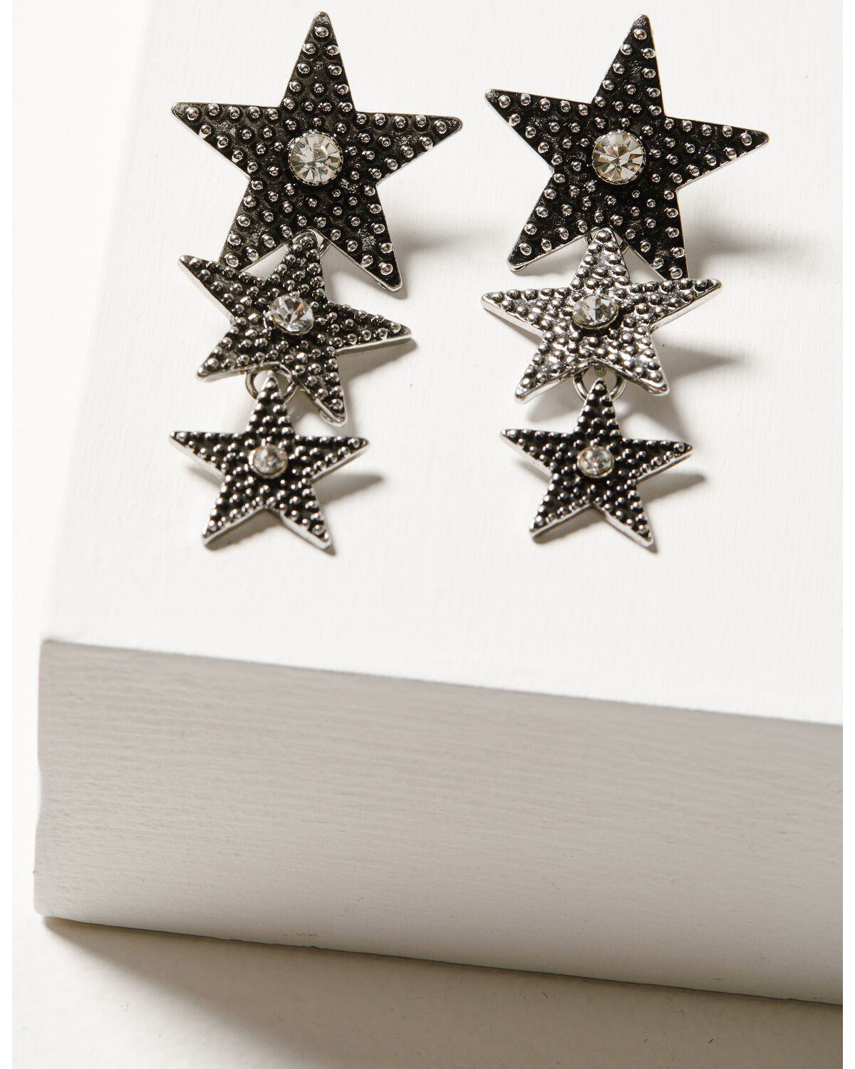 Image #1 - Idyllwind Women's 3-tier Star Gloryland Earrings, Silver, hi-res
