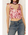 Image #3 - Free People Women's Weekend In Montauk Floral Print Cropped Tank Top, Pink, hi-res