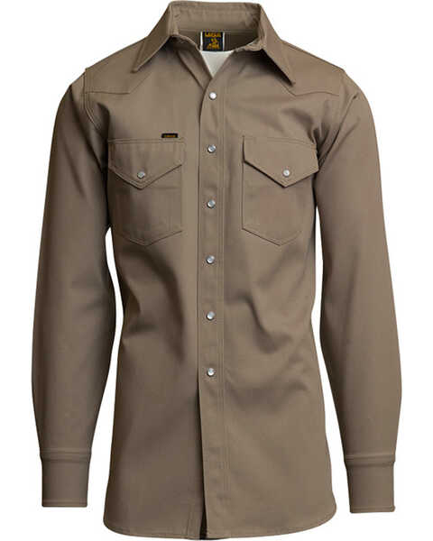 Lapco Men's Long Sleeve Welding Shirt, Beige/khaki, hi-res