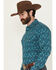 Image #2 - Wrangler Retro Men's Floral Print Long Sleeve Snap Western Shirt, Blue, hi-res