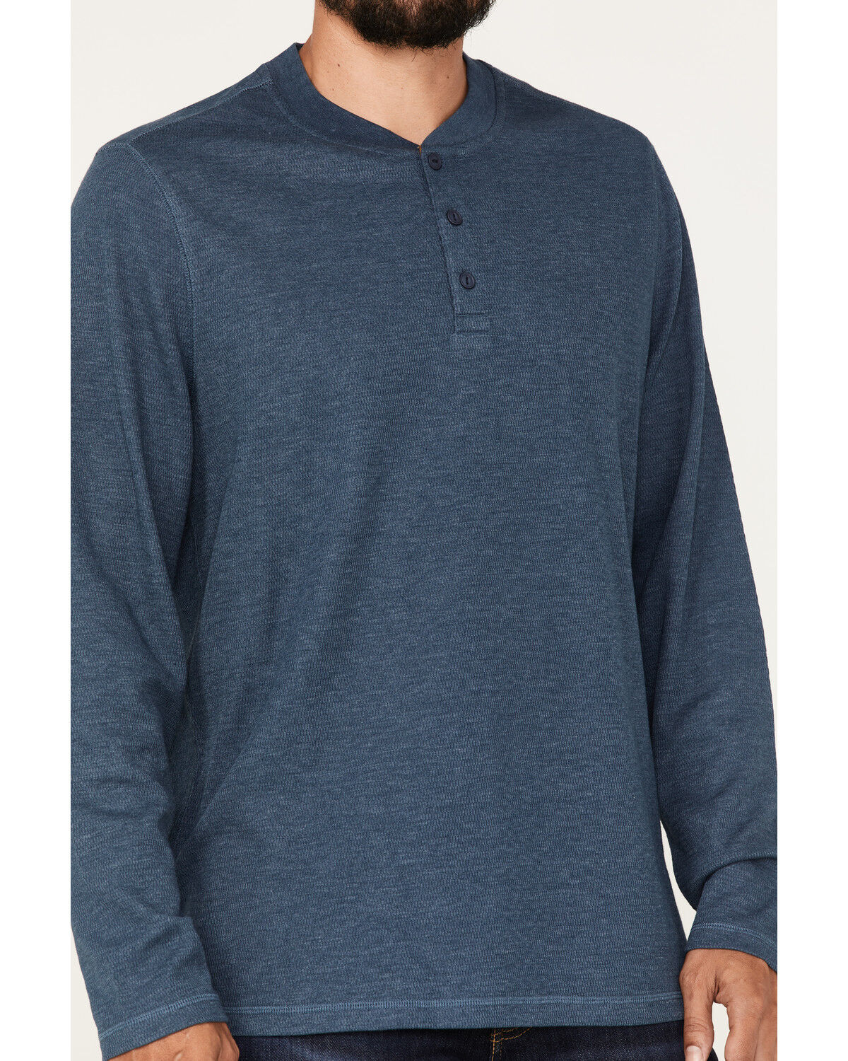 Image #3 - Brothers and Sons Men's Henley Thermal T-Shirt, Blue, hi-res
