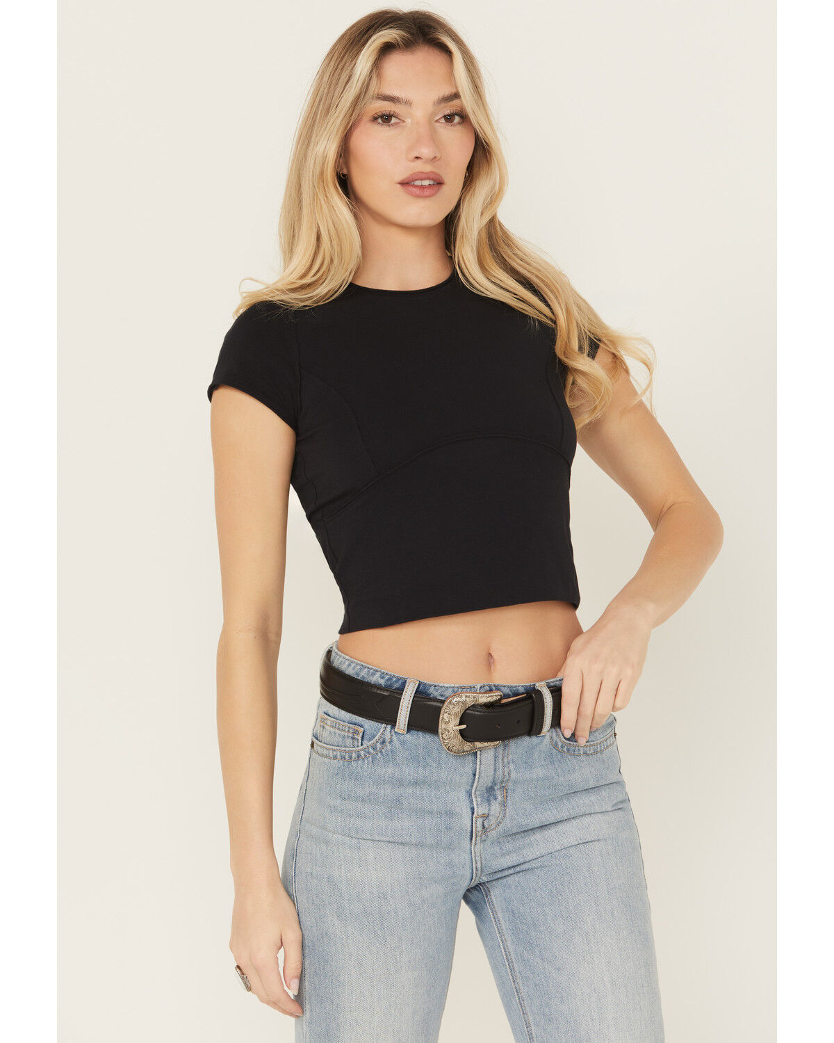 Image #1 - Free People Women's Protagonist Tee, Black, hi-res