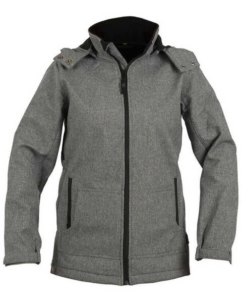 STS Ranchwear Women's Grey Barrier Softshell Hooded Jacket, Light Grey, hi-res