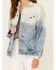 Lee Women's Light Acid Wash Oversized Denim Button Down Trucker Jacket, Blue, hi-res