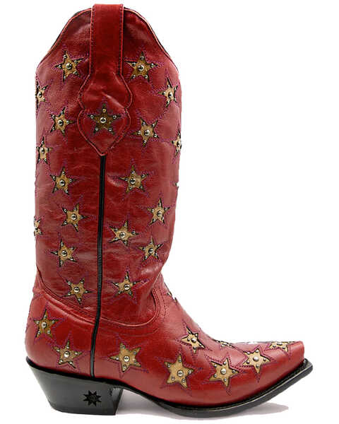 Image #1 - Black Star Women's Marfa Western Boots - Snip Toe, Red, hi-res