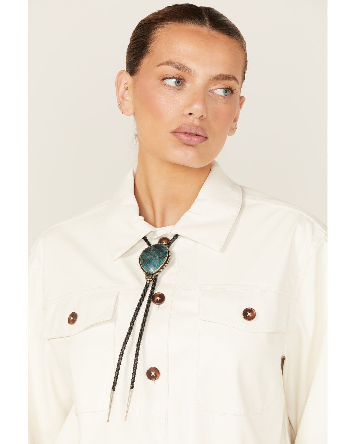 Image #1 - Paige Wallace Women's Freeform Nugget Bolo Necklace, Turquoise, hi-res