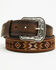 Image #1 - Cody James Men's Southwestern Needlepoint Inlay Leather Belt, Dark Brown, hi-res