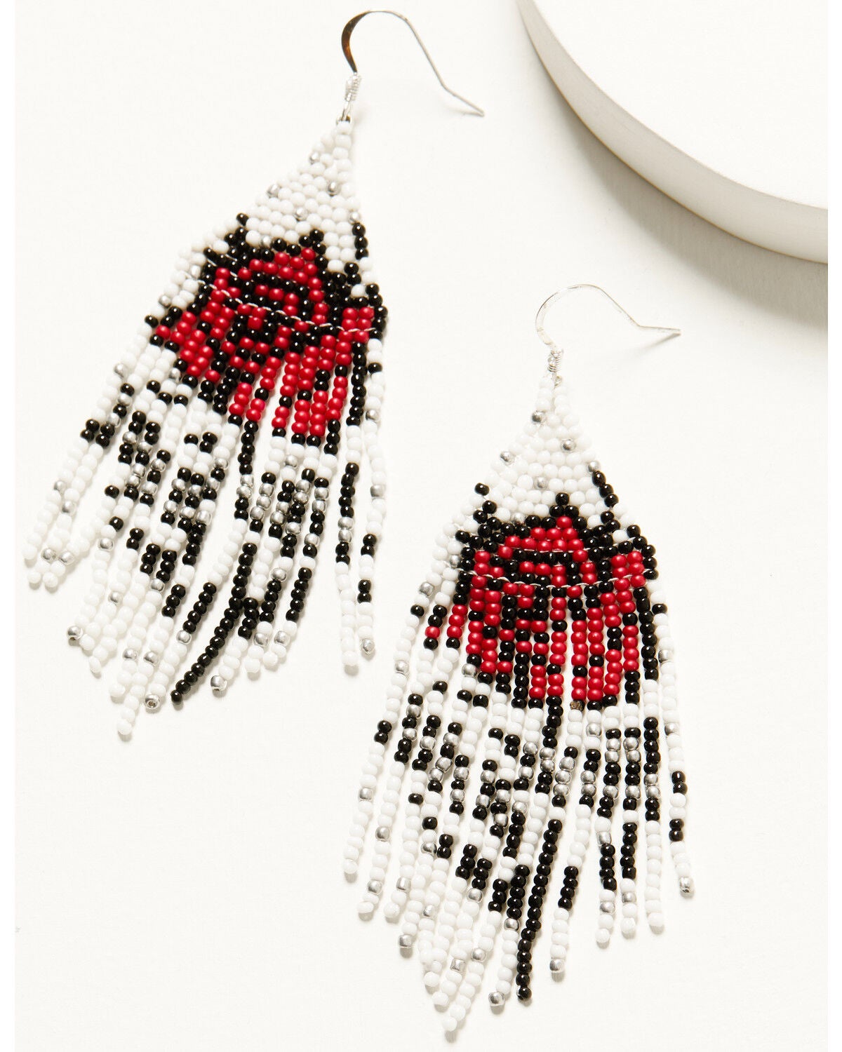 Idyllwind Women's Carla Rose Beaded Fringe Earrings, White, hi-res
