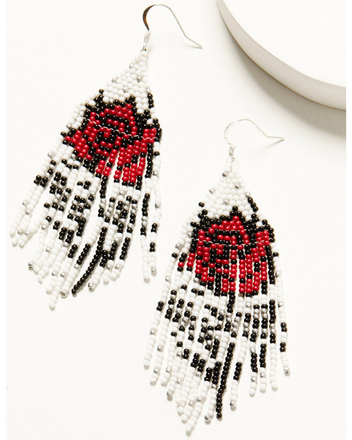 Image #1 - Idyllwind Women's Carla Rose Beaded Fringe Earrings, White, hi-res