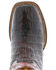 El Dorado Men's Caiman Tail Western Boots - Wide Square Toe, Chocolate, hi-res