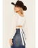 Image #4 - Beyond The Radar Women's Floral Lace Tie Back Long Sleeve Top, White, hi-res
