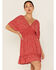 Image #1 - Lush Women's Ditsy Floral Print Dolman Dress, Red, hi-res