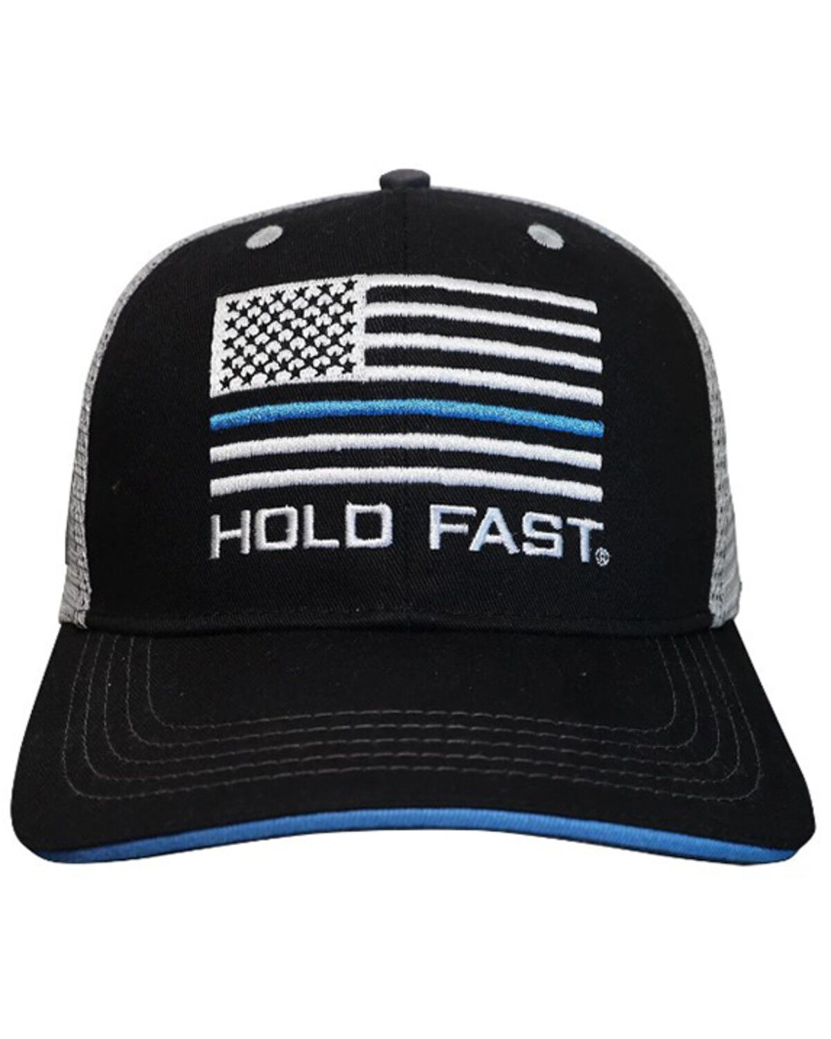 Image #3 - Hold Fast Men's Thin Blue Line Ball Cap, Black, hi-res