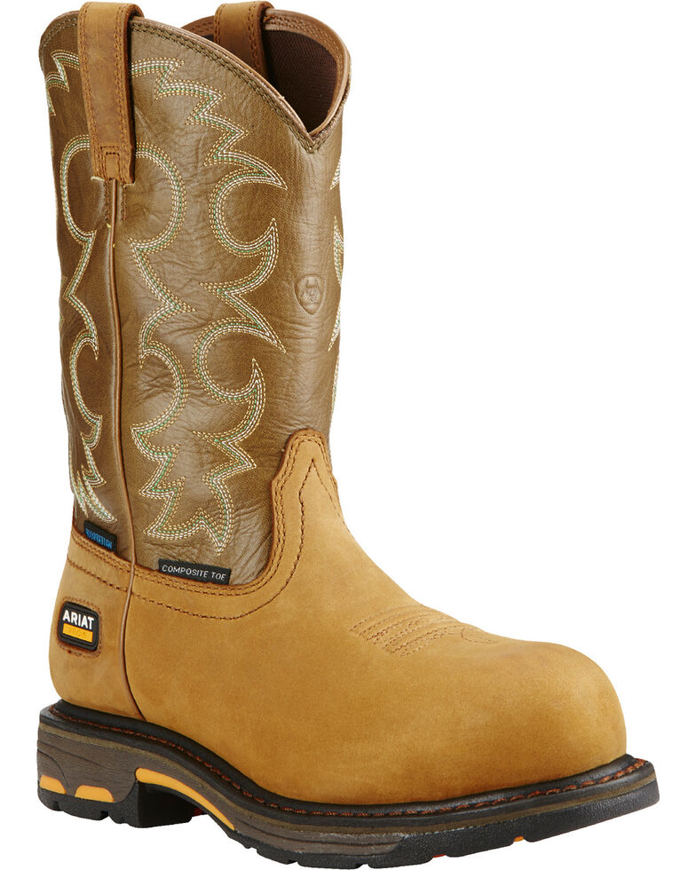Ariat Women's Tan Workhog H2O Cowgirl Work Boots - Composite Toe  , Aged Bark, hi-res
