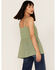 Image #4 - Cleo + Wolf Women's Smocked Button Front Woven Tank Top , Loden, hi-res