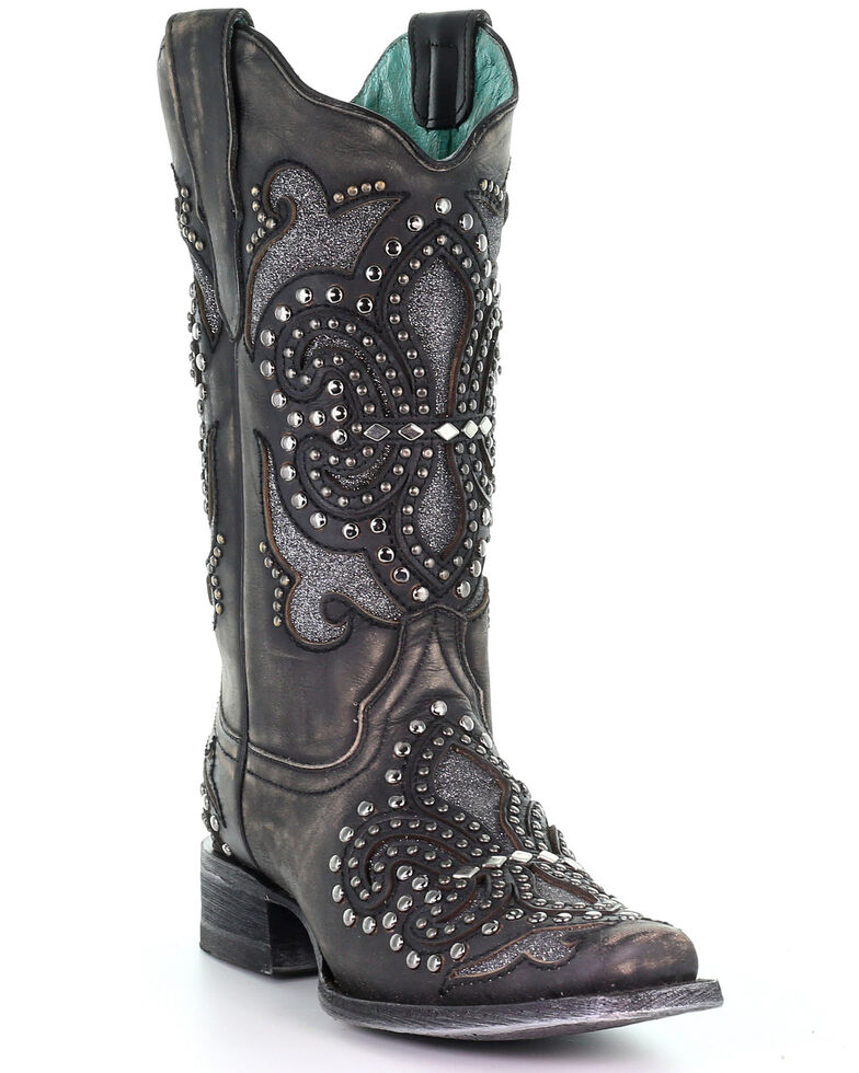low heel square toe cowboy boots