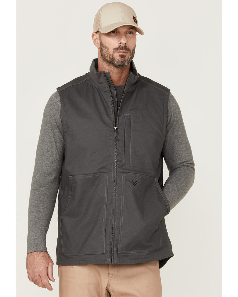 Hawx Men's Charcoal Pro Zip-Front Insulated Work Vest , Charcoal, hi-res