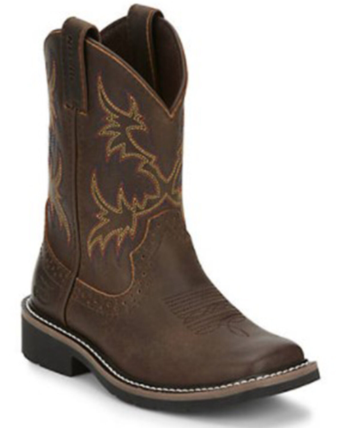 Image #1 - Justin Boots Boys' Dark Brown Western Boots - Square Toe, , hi-res