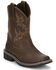 Image #1 - Justin Boots Boys' Dark Brown Western Boots - Square Toe, , hi-res