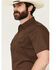 Image #2 - Gibson Trading Co Men's Solid Short Sleeve Snap Western Shirt - Tall, Dark Brown, hi-res