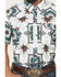 Image #3 - Rock & Roll Denim Men's Medallion Print Short Sleeve Snap Stretch Western Shirt, White, hi-res