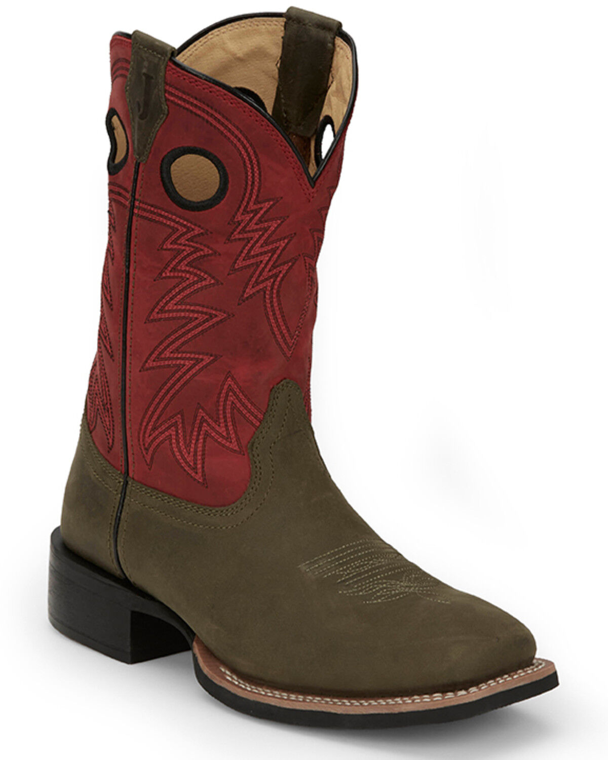 Image #1 - Justin Men's Show Stopper Wester Boots - Broad Square Toe, Grey, hi-res